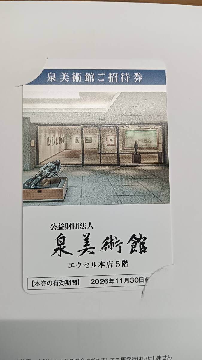 イズミ 株主優待 泉美術館招待券 有効期限2026年11月30日拍卖
