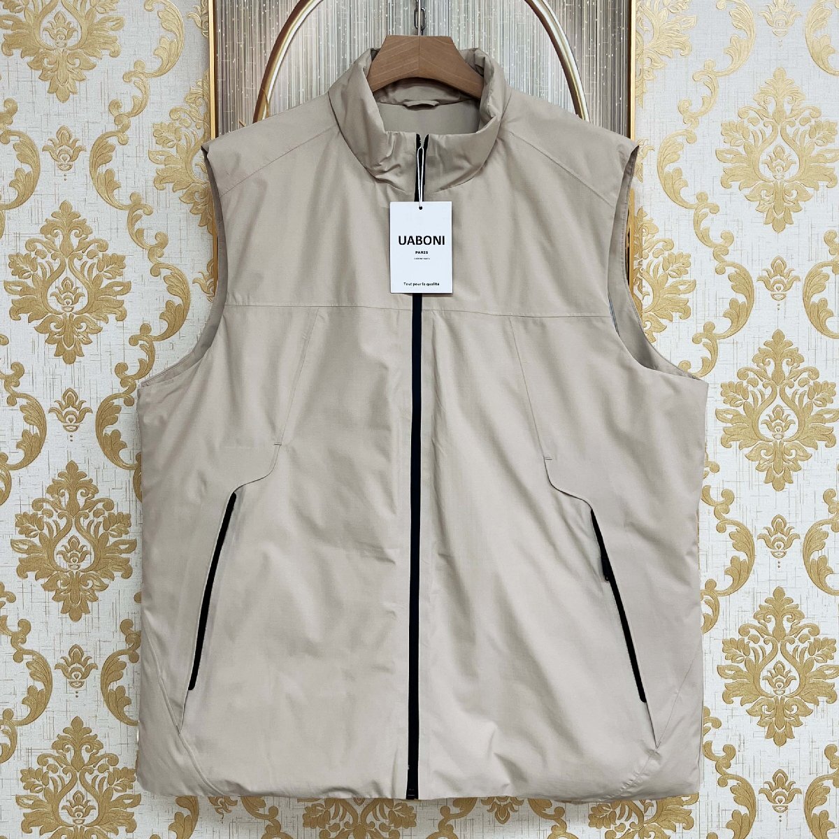 高級EU製◆Uaboni*Paris*ダウンベスト*ユアボニ*パリ発◆ダックダウン90% 防寒 ダウンジャケット アウター 袖なし カジュアル 秋冬 L/48拍卖