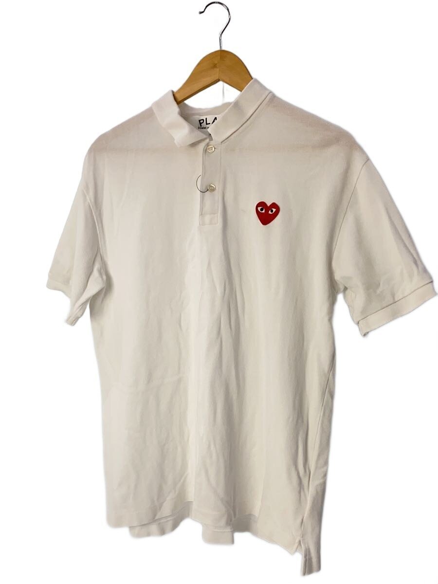 PLAY COMME des GARCONS◆ポロシャツ/XL/コットン/WHT/AX-T006//拍卖