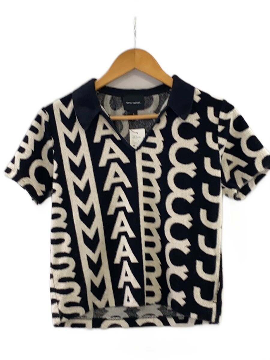 MARC JACOBS◆monogram terry polo/ポロシャツ/S/コットン/BLK/総柄//拍卖