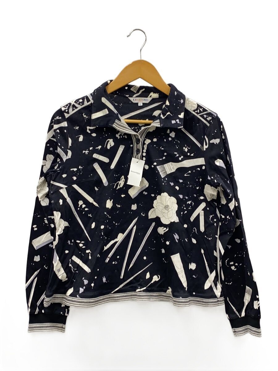 LEONARD◆長袖ポロシャツ/42/コットン/BLK/総柄//拍卖
