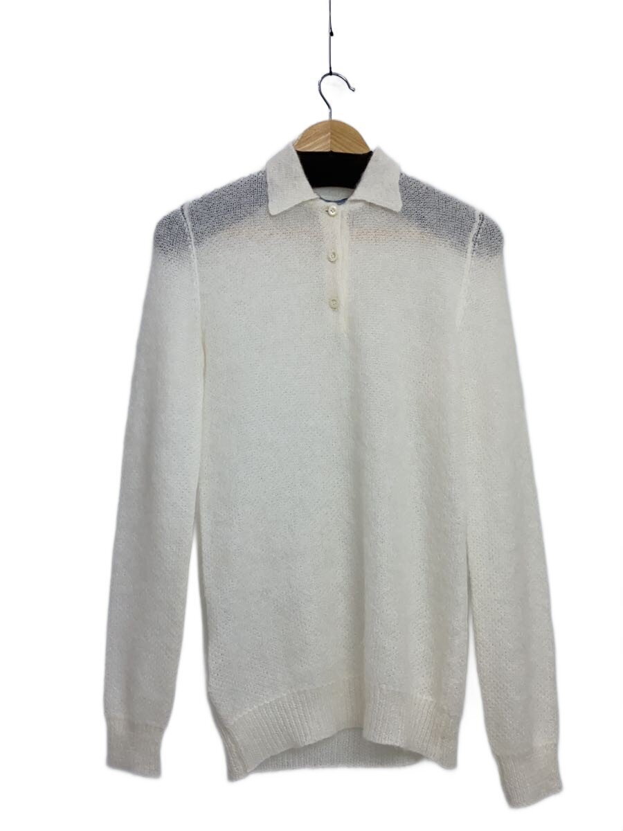 PRADA◆21AW /ポロシャツ/38/モヘア/WHT/P24L1I//拍卖