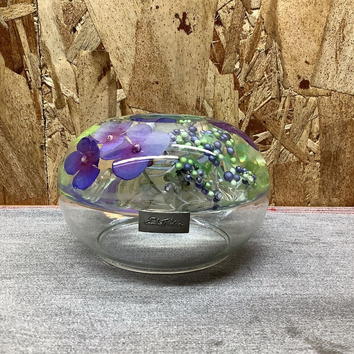 送料無料【mえ6920】エミリオロバ キャンドルホルダー 紫陽花アレンジ インテリア拍卖