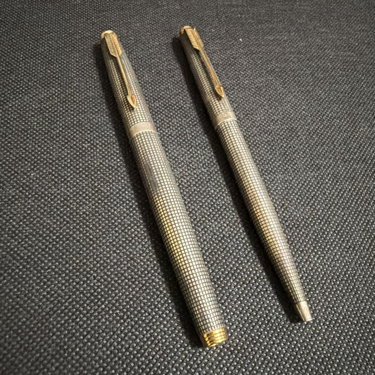 PARKER スターリングシルバー STERLING ペン先14K 万年筆 ボールペン パーカー SILVER拍卖