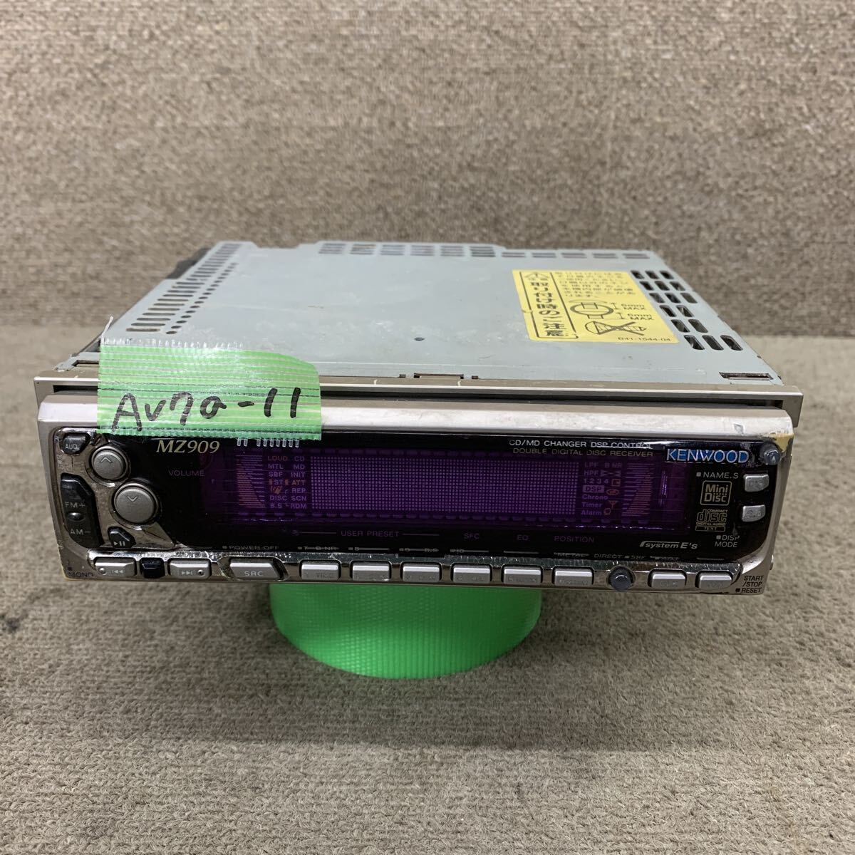 AV7a-11 激安 カーステレオ KENWOOD MZ909 90600069 CD MD FM/AM プレーヤー オーディオ 通電未確認 ジャンク拍卖