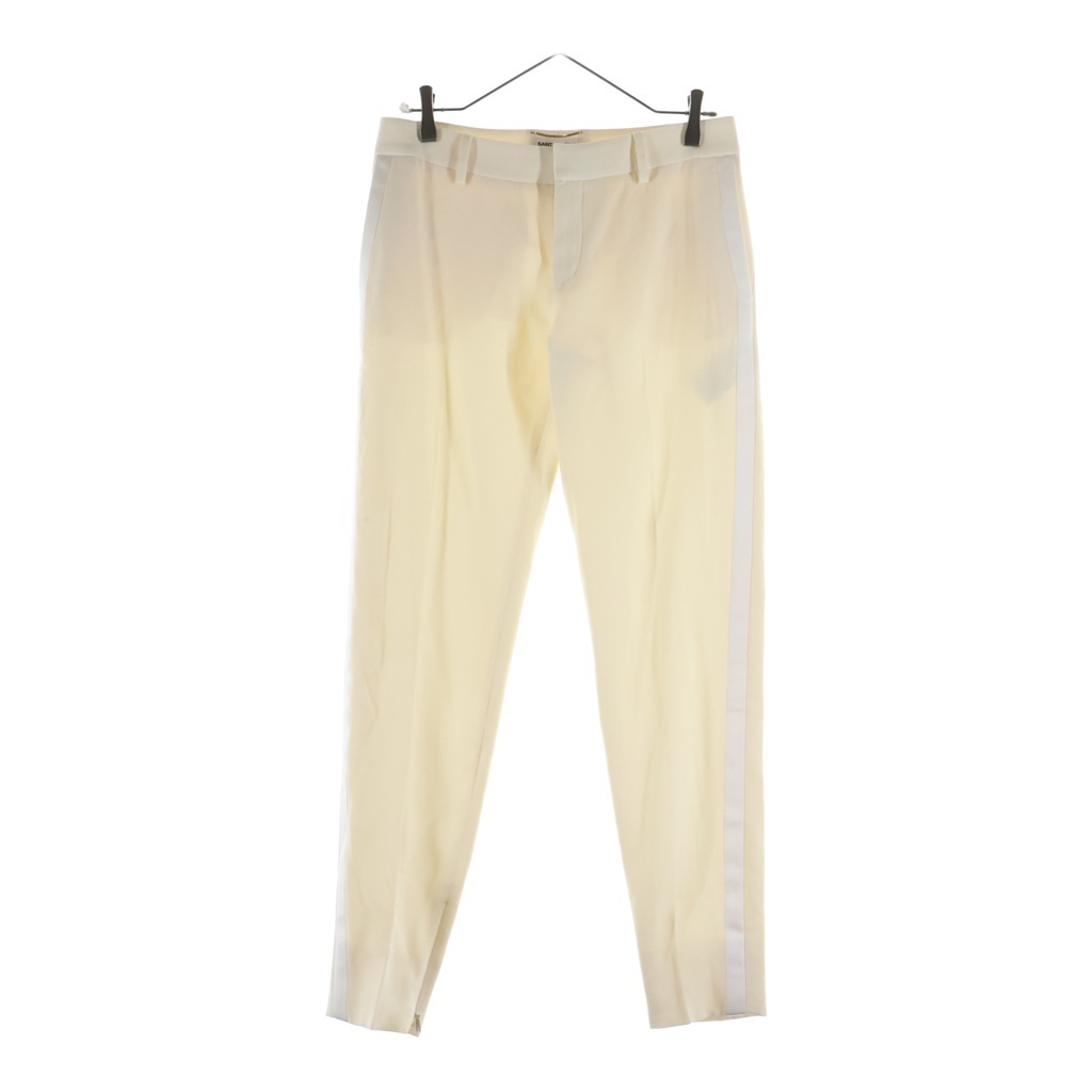 SAINT LAURENT PARIS サンローランパリ Wool Pants シルク混 ウールパンツ ホワイト レディース 516111 Y513W拍卖