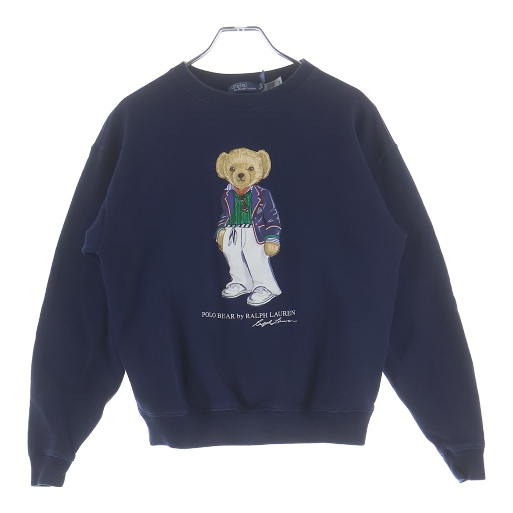 POLO RALPH LAUREN ポロラルフローレン POLO BEAR ポロベアー クルーネックスウェットシャツ トレーナー レディース ネイビー拍卖