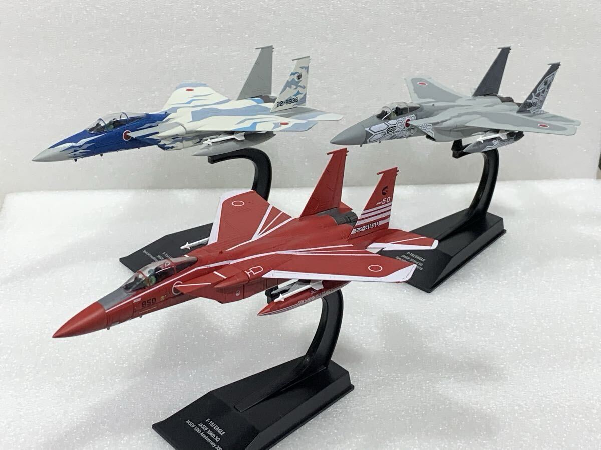アシェット 1/100 エアファイターコレクション 航空自衛隊 F15 3機セット 元箱無し F-15J 戦闘機 完成品 ダイキャストモデル拍卖