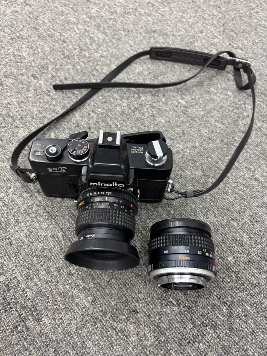 ミノルタ SR-T SUPER一眼レフ レンズフード・ストラップ付き 交換レンズ付き 動作未確認 ジャンク品拍卖