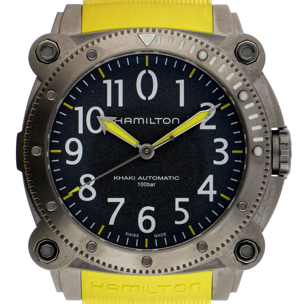 HAMILTON ハミルトン H78535380 カーキネイビー グレーダイヤル TI/ラバー 自動巻き メンズ【147893】拍卖