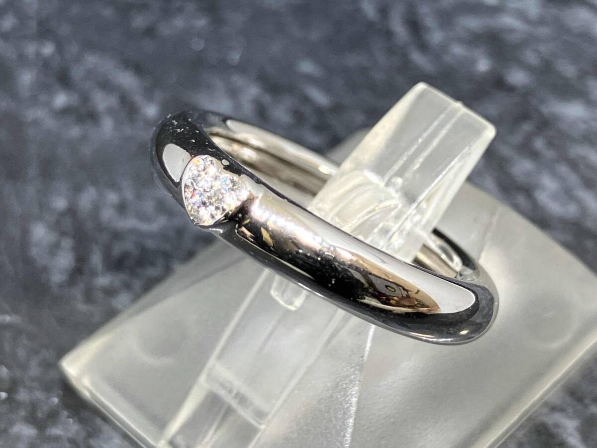 TIFFANY&Co ティファニー K18WG フレンドシップ リング ダイヤモンド ハート #12 18金 ホワイトゴールド 指輪 ブランドアクセサリー拍卖