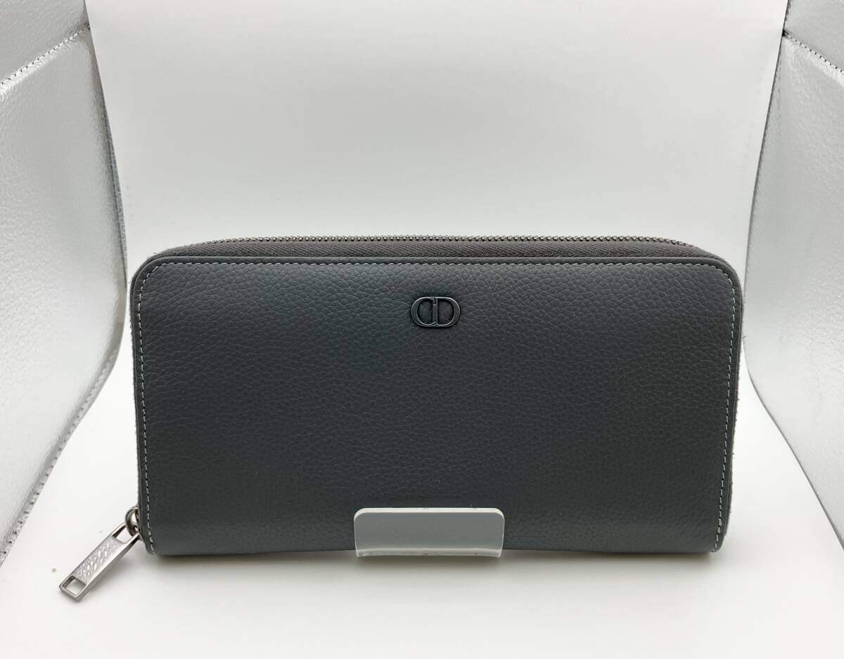 Christian Dior ディオール ロングジップウォレット 10-BO-0224 ラウンドファスナー グレー 長財布 財布拍卖