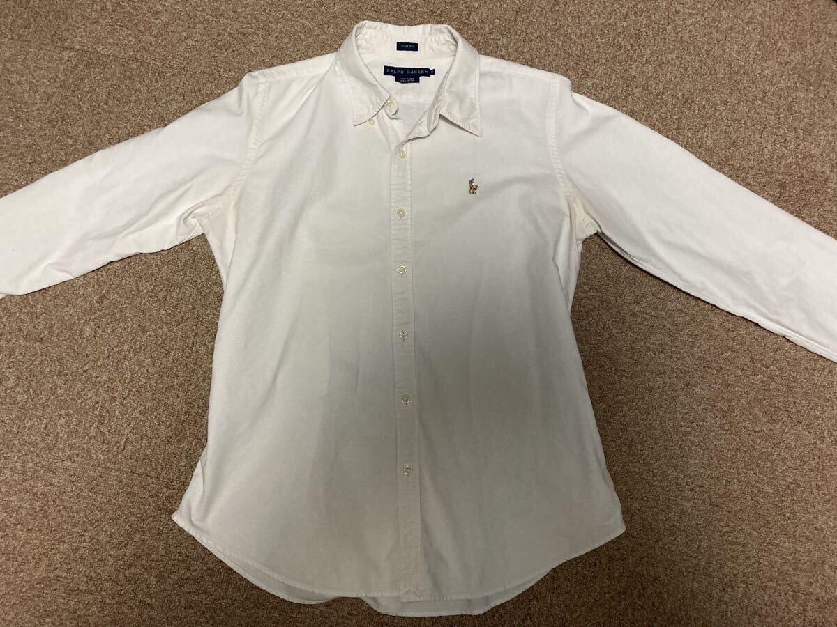 ラルフローレン RALPH LAUREN 長袖シャツ 白シャツ ホワイト SLIM FIT10 メンズ拍卖