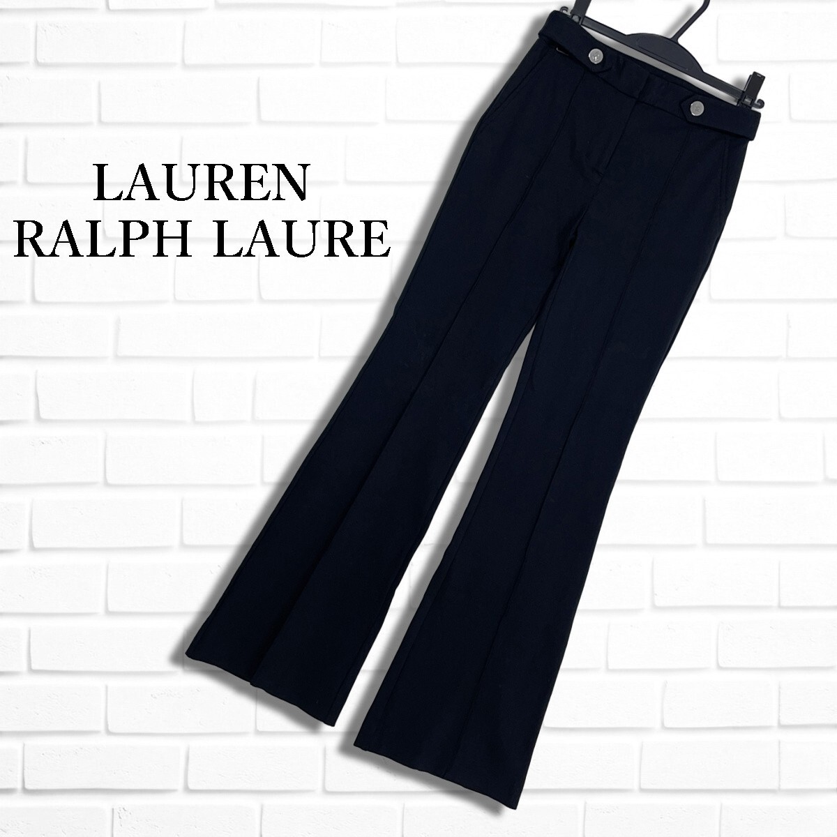 ◆良品◆ LAUREN RALPH LAUREN ローレン ラルフローレン ストレッチ フレア パンツ スラックス 黒 レディース ◆送料無料 9426F□拍卖