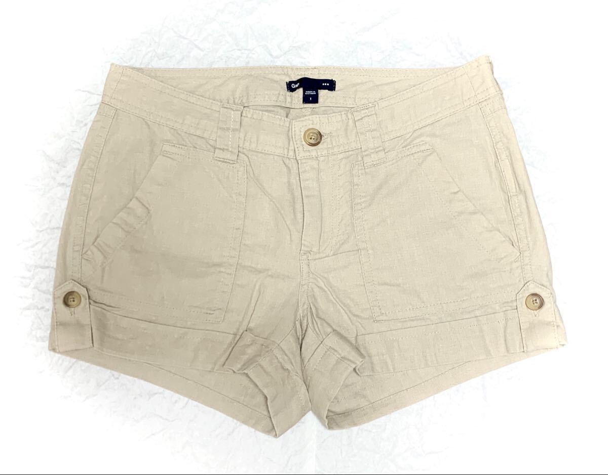 M GAP コットンリネン 綿麻混紡 ショートパンツ サイズ1 レディース ギャップ 拍卖