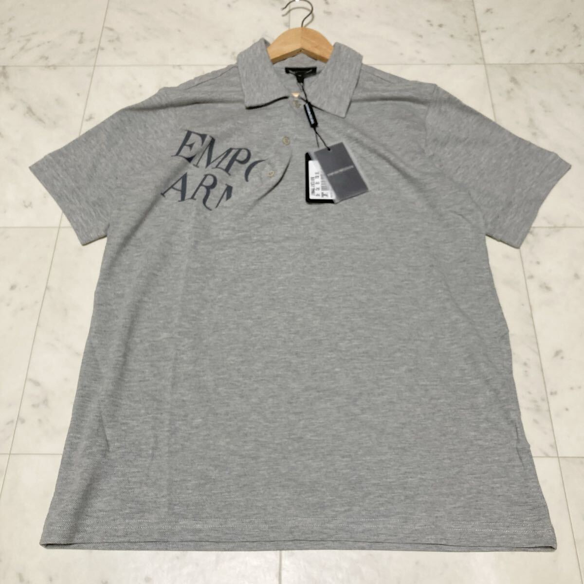 未使用タグ付き/XLサイズ●エンポリオ アルマーニ ポロシャツ EMPORIO ARMANI 半袖シャツ イーグル ロゴ メンズ拍卖