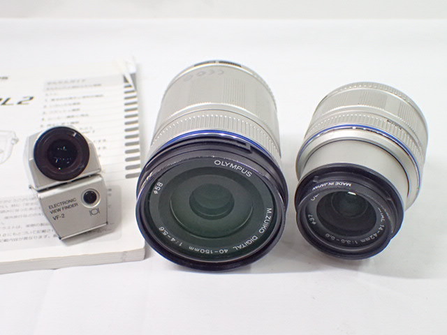 7291/NT◆ OLYMPUS オリンパス ZUIKO 40-150mm 4-5.6 14-42mm 3.5-5.6 カメラレンズ2点 電子ビューファインダー VF-2拍卖