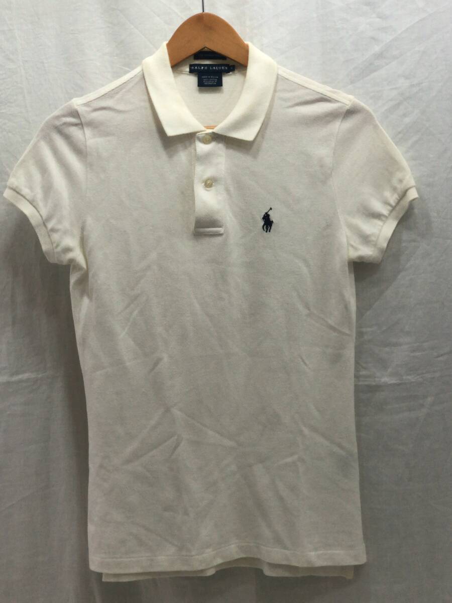 RALPH LAUREN 半袖 ポロシャツ ホワイト Sサイズ レディース ラルフローレン C11拍卖