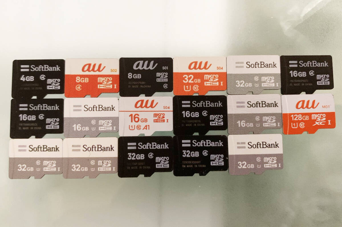 【microSDカード】17枚セット(au/softbank)【内容未チェック/ジャンク】拍卖