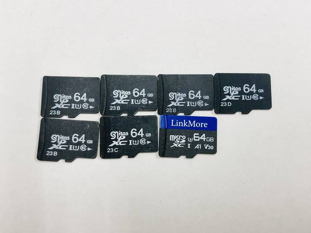 7枚セット*Mitos/LinkMore microSDXCカード 64GB メモリカード フォーマット済み 中古動作品拍卖