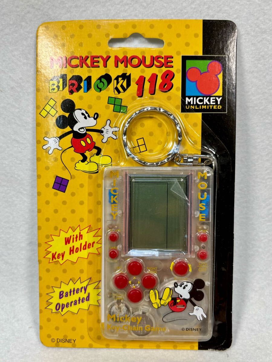 ミッキーマウス BRICK 118 ブリックゲーム テトリス LCD LSI キーチェーン 当時物【デットストック】駄菓子屋 携帯ゲーム ミニゲーム拍卖