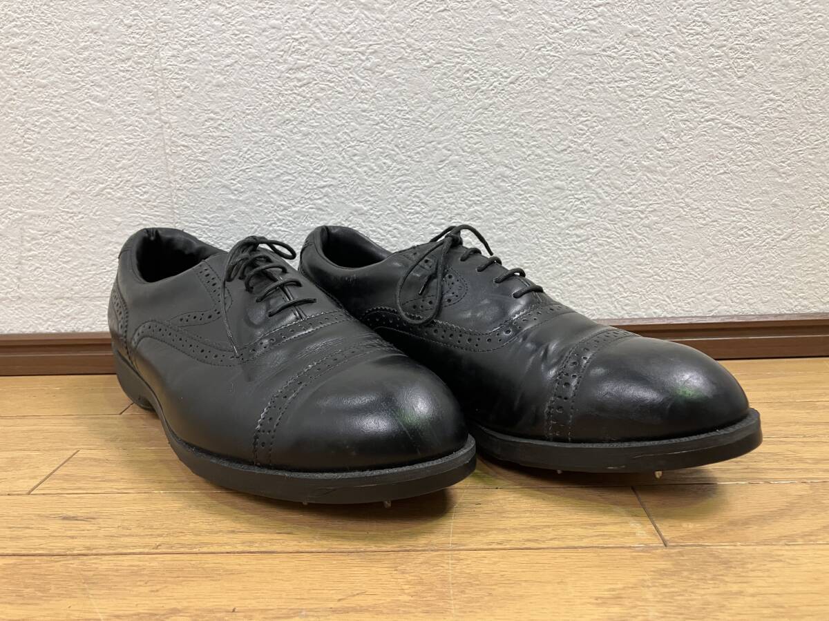 ★SPALDING スポルディング★ SG-2360 メタルスパイク 鋲 金属 革靴 ブラック 26.0cm GOLF ゴルフシューズ レトロ ヴィンテージ 激安 格安拍卖