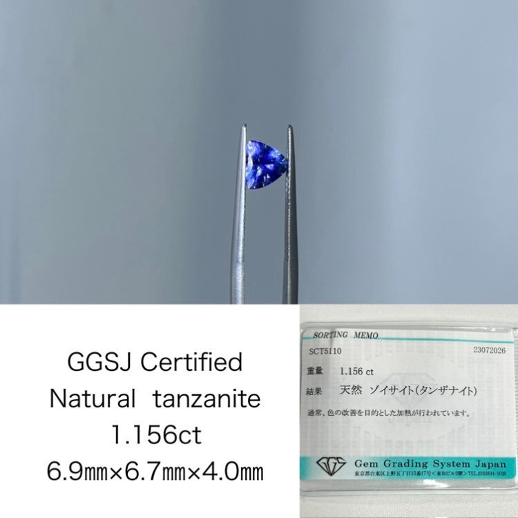 1円 タンザナイト 天然 1.156ct 宝石ソーティング付き 6.9㎜×6.7㎜×4.0㎜ ルース( 裸石 ) Y10112AT拍卖