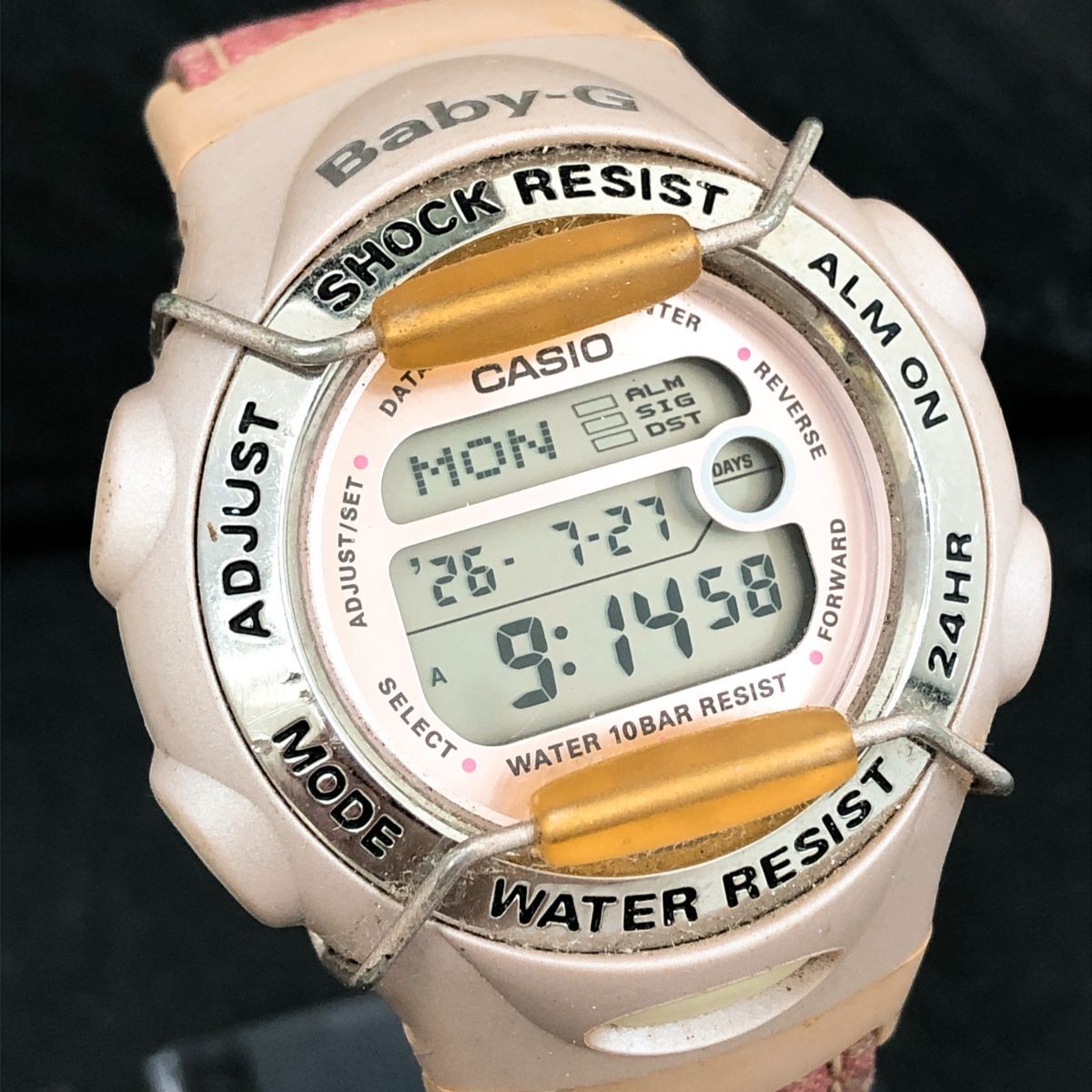 美品 CASIO カシオ Baby-G ベビージー BG-173V 腕時計 デジタル クオーツ 多機能 カレンダー ピンク 新品電池交換済み 動作確認済み拍卖