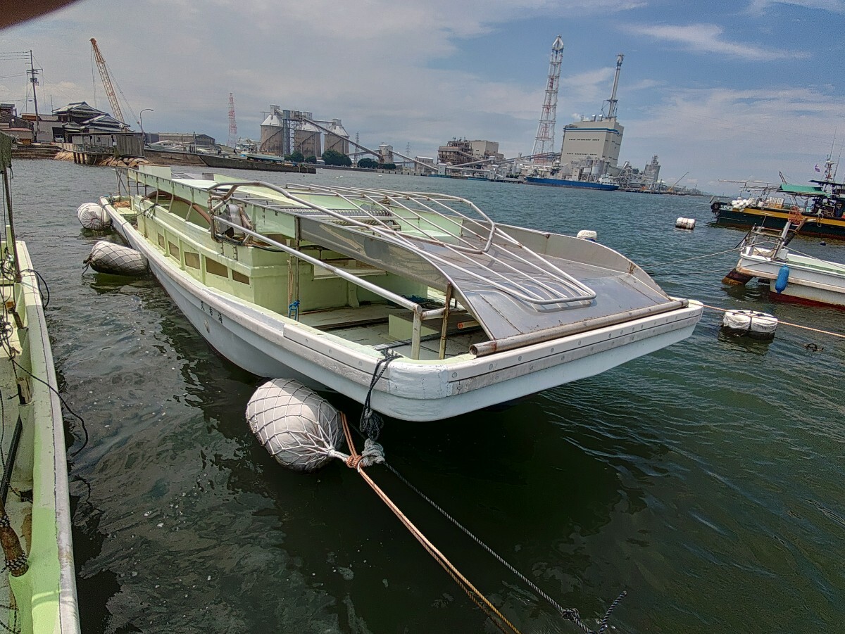 海苔船 もぐり船 漁船 刈取り船 船外機 イスズ UM3YD1P 愛媛発拍卖