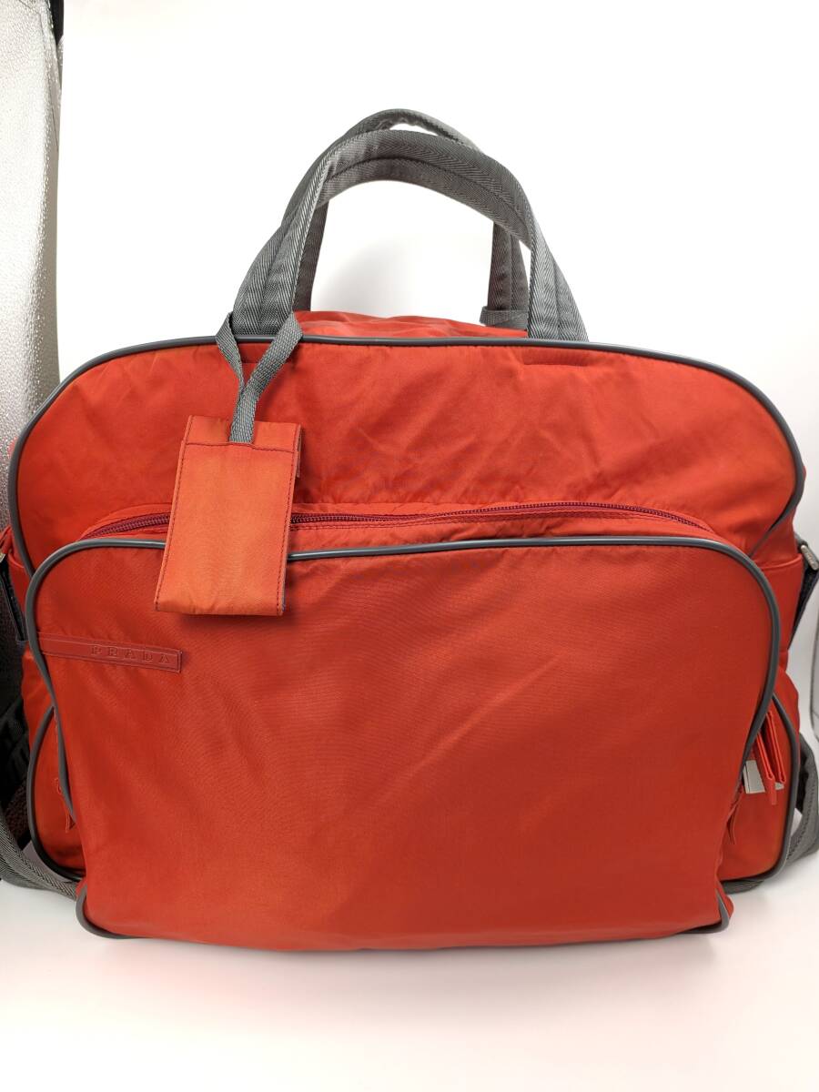 良品 プラダ 2WAYバッグ プラダスポーツ ナイロン レッド 2198拍卖