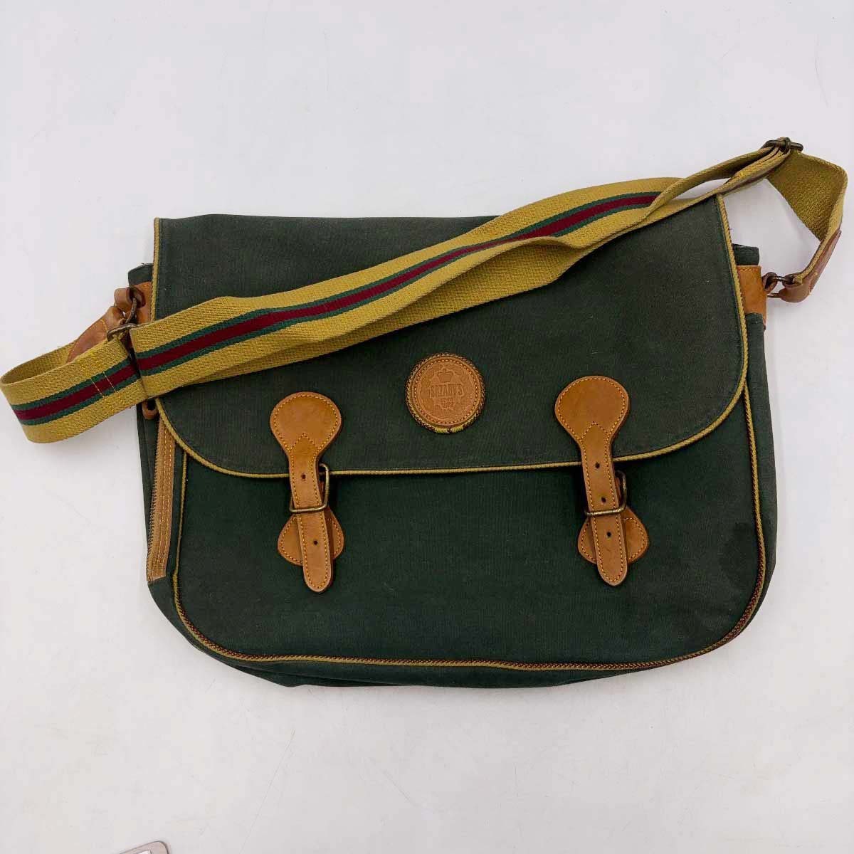 【中古】SAZABY'S サザビー メッセンジャーバッグ ショルダーバッグ グリーン ヴィンテージ拍卖