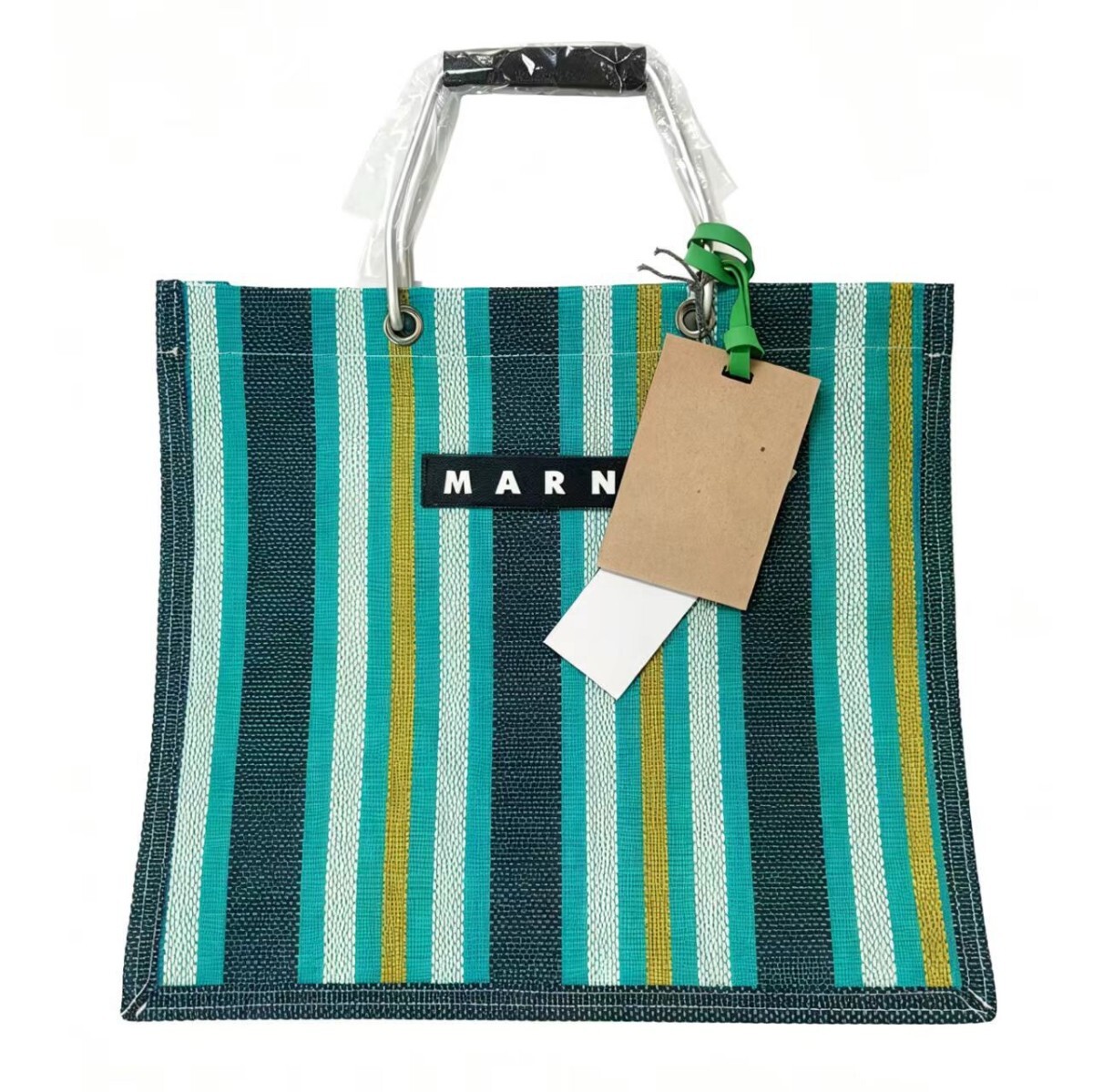 MARNI マーニ風 ストライプ トートバッグ メッシュ カゴバッグ レディース 縦型 A4 大容量 軽量o拍卖