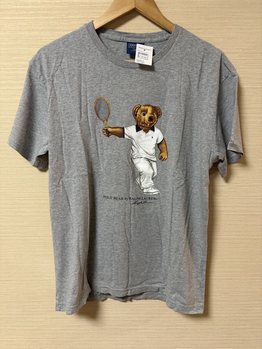 未使用 POLO Ralph Lauren ラルフローレン ポロ ベアー BEAR メンズ Tシャツ S T-SHIRT 男性用 グレー テニス拍卖