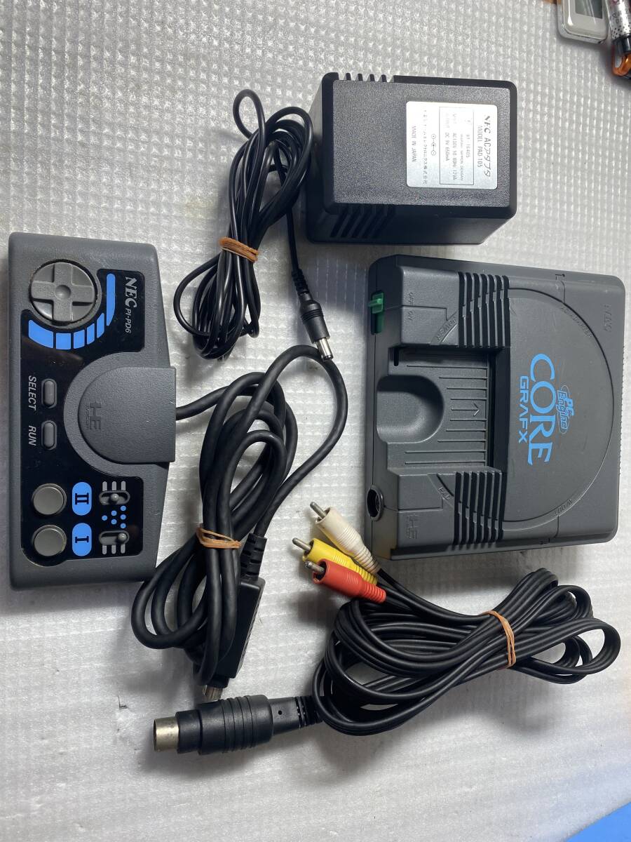 NEC PC Engine Core Grafx NECのレトロゲーム機「PCエンジン コアグラフィックス」本体と付属品のセット拍卖