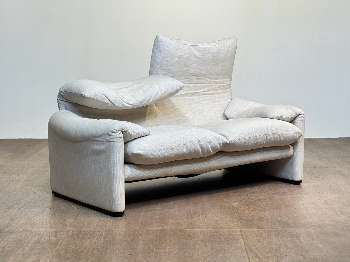371|Cassina MoMAコレクション Vico Magistretti I MAESTRI COLLECTION 675 MARALUNGA/マラルンガ ダブルソファ|カッシーナ B&Bイタリア拍卖