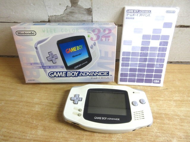 2D2-2「★1円~ ゲームボーイアドバンス ホワイト 本体」GBA AGB-001 箱・説明書 GAMEBOY ADVANCE 任天堂 動作未確認 現状品 拍卖