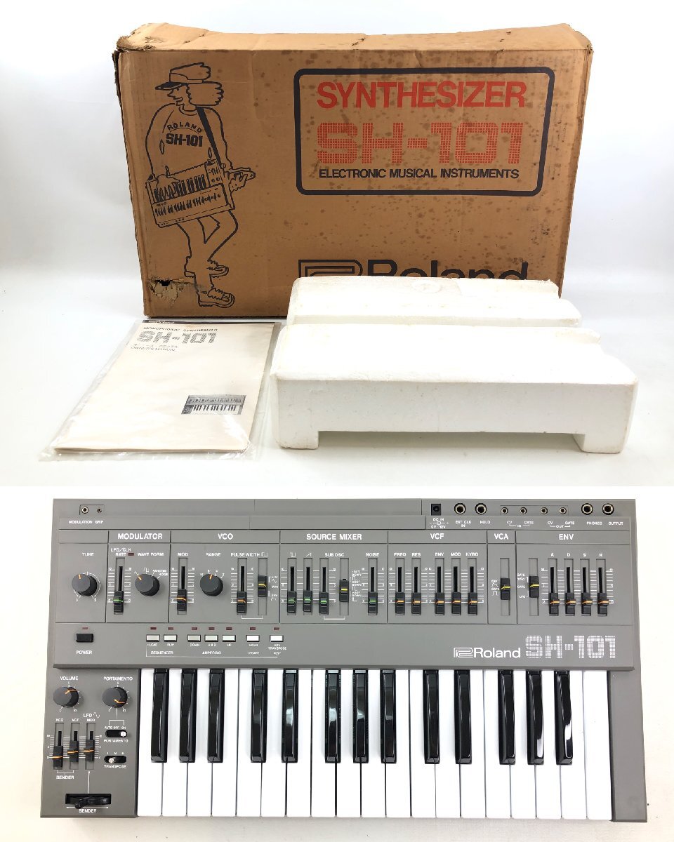 美品 Roland ローランド SH-101 アナログモノフォニックシンセサイザー キーボード 箱あり 動作品 S07-29拍卖