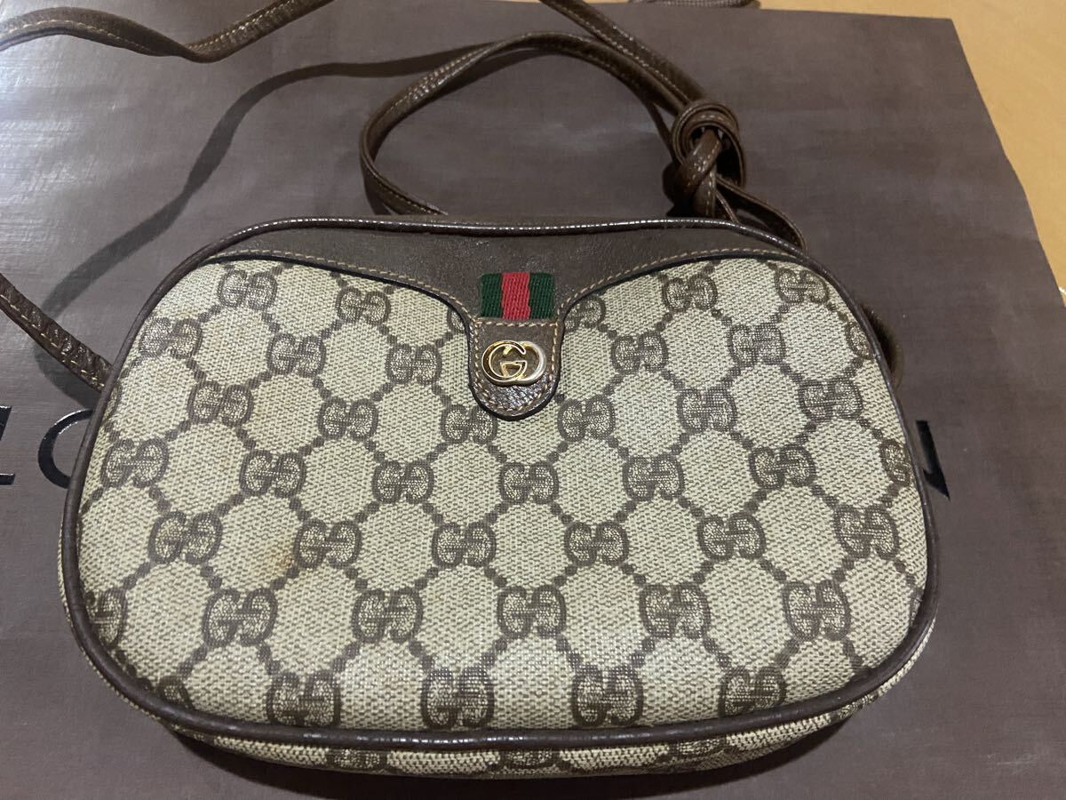 GUCCI グッチ オールドグッチ シェリーライン ショルダーバッグ GGスプリーム ヴィンテージ GG柄 ポシェット ミニバッグ 拍卖