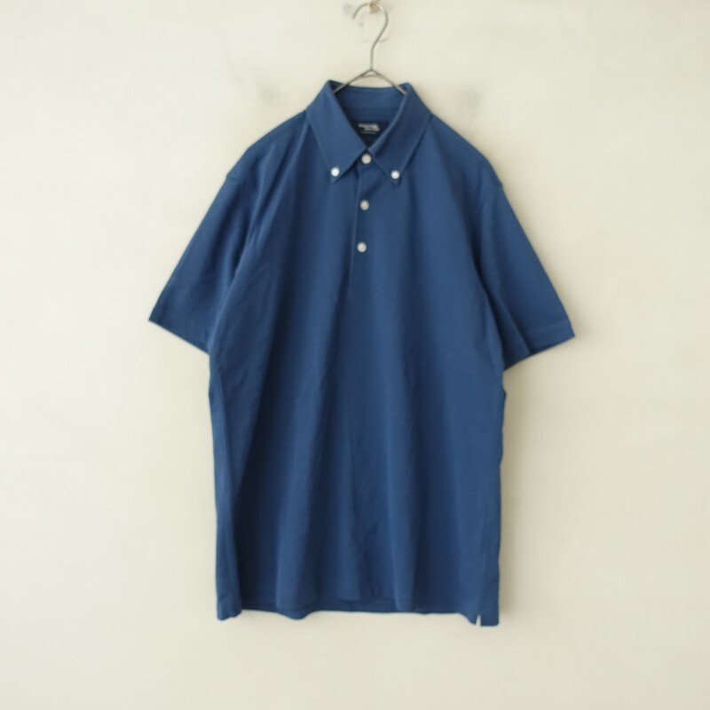 メーカーズシャツ鎌倉 Maker’s Shirt KAMAKURA *コットン混半袖鹿の子ポロシャツ*Lブルーネイビー(33-2606-414)【01G62】拍卖