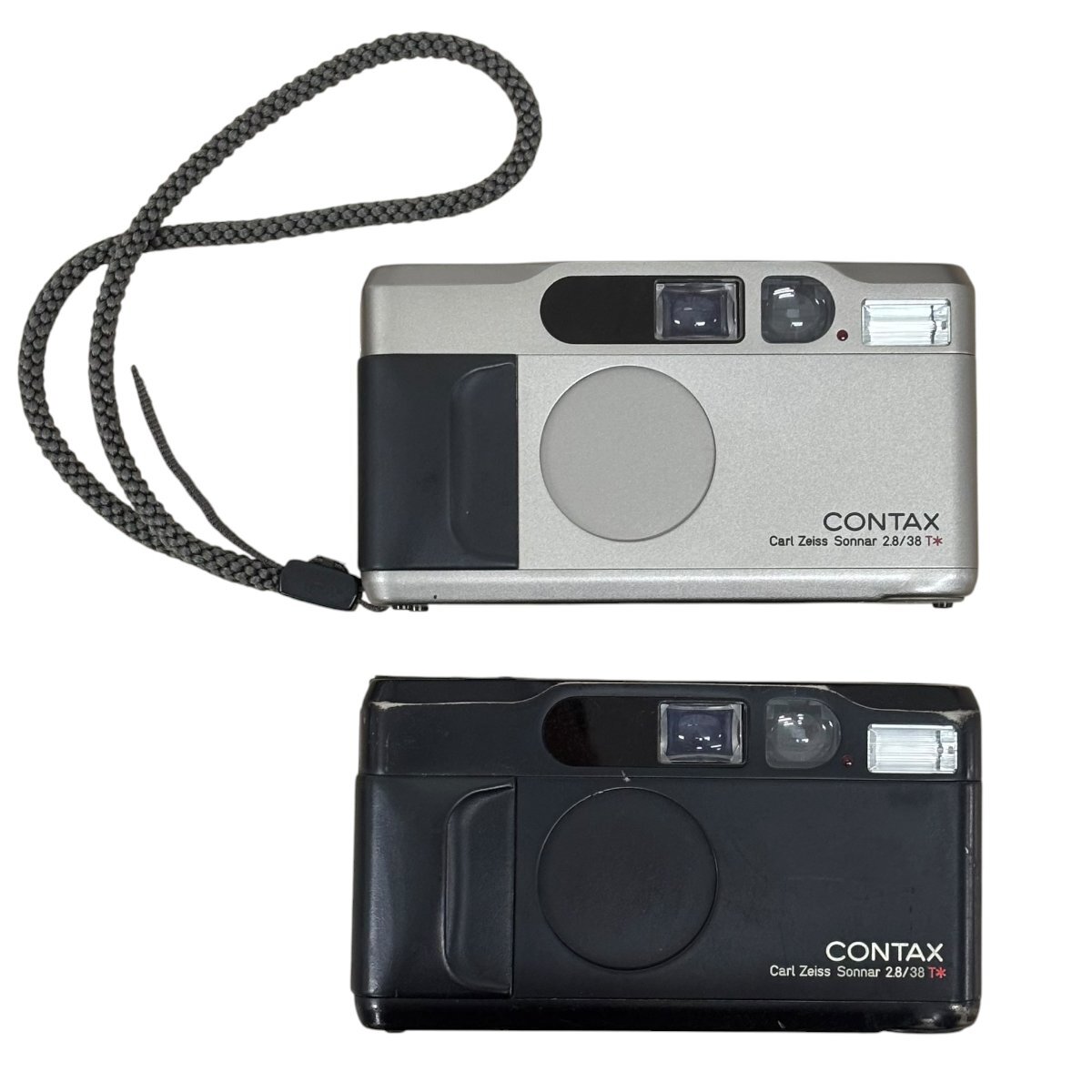 (★-2)計2点 コンタックス CONTAX T2 Carl Zeiss Sonnar 2.8/38 ブラック グレー フィルムカメラ【緑和堂】拍卖