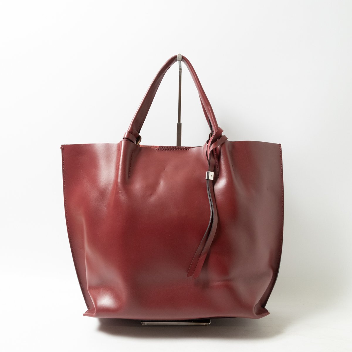 GIANNI CHIARINI ジャンニキャリーニ トートバッグ 手持ち イタリア製 スムースレザー 本革 ボルドー 通勤 デイリーユース 大容量 鞄 bag拍卖