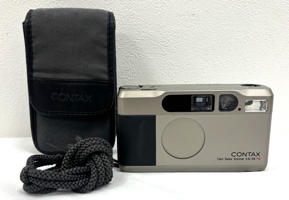 (HE5999) 1円スタート CONTAX T2 コンタックス Carl Zeiss Sonnar 2.8/38 T フィルムカメラ ケース付 簡易動作確認済 拍卖