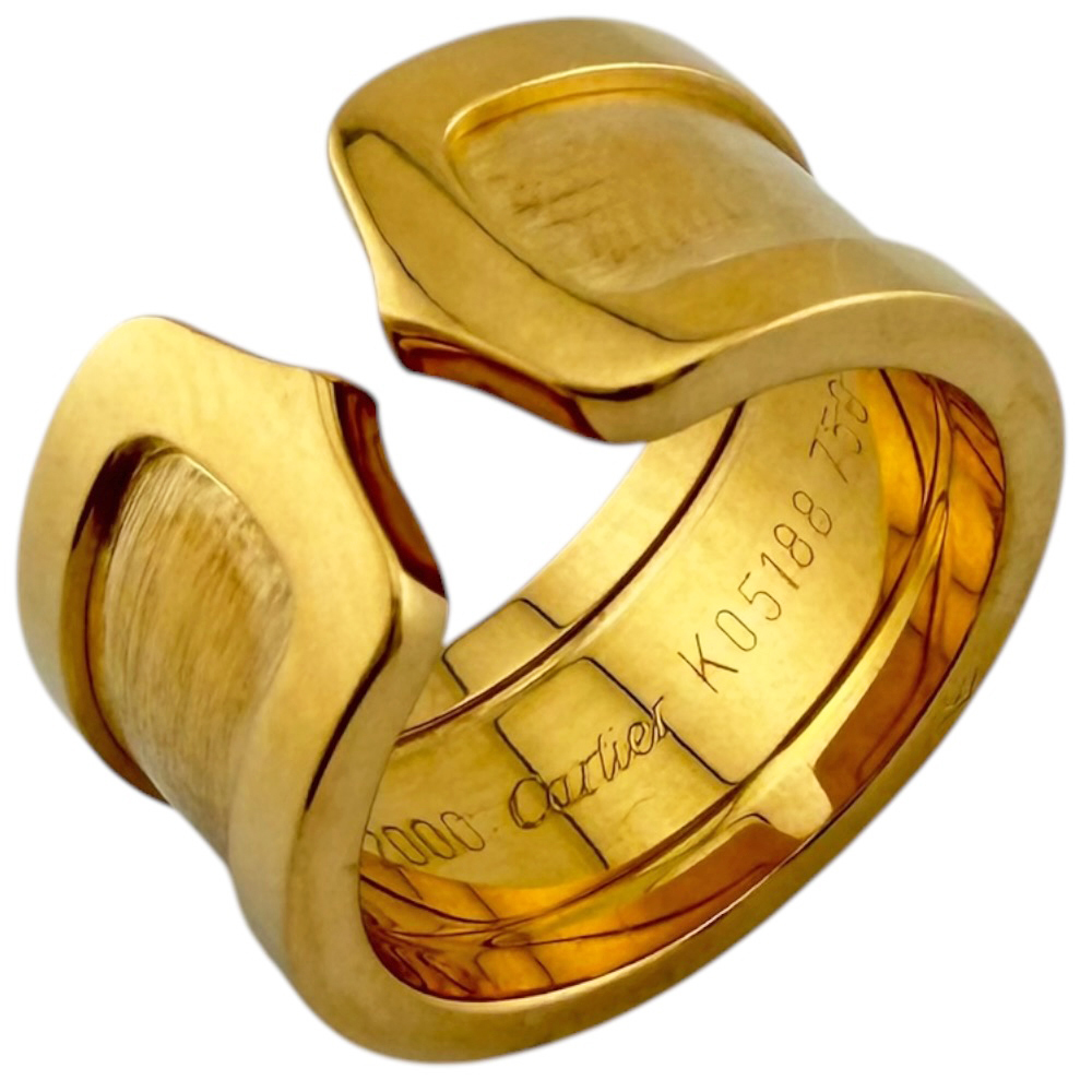 カルティエ 2C リング 指輪 9.5号 18金 K18イエローゴールド レディース CARTIER 中古 美品拍卖