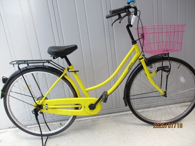 F299★限定特価★ 中古自転車 【26インチ ママチャリ イエロー】 入札お待ちしております(*^▽^*)拍卖
