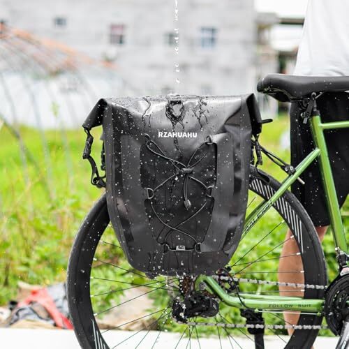 パニアバッグ 自転車 サイドバック 防水 25L+25L大容量 通勤 キャンプ (黒*1)CF拍卖