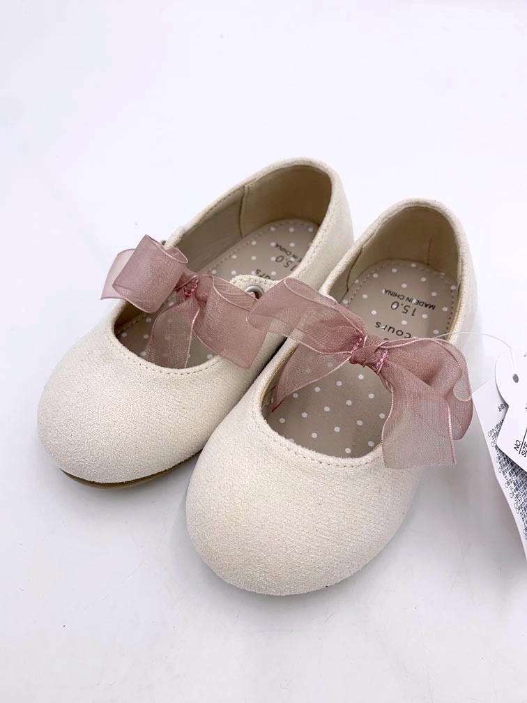 新品 apres les cours アプレ レ クール リボンストラップ パンプス size15cm/アイボリー ■■ 子供服 ○拍卖