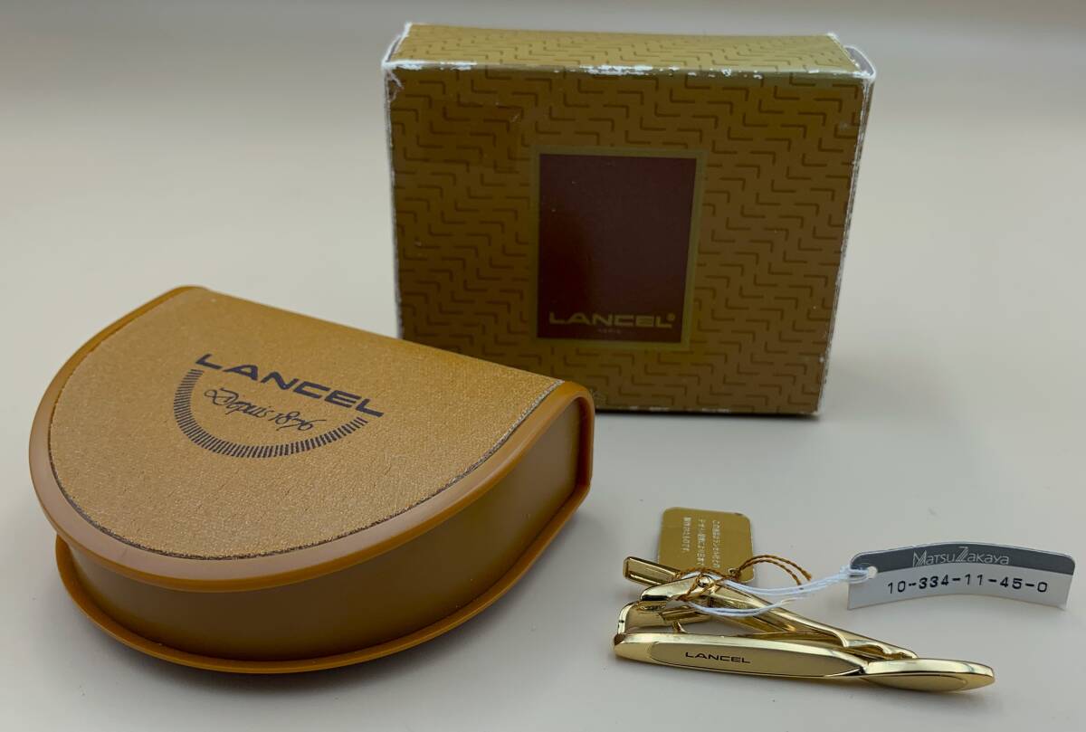 ★★ 恐らく未使用 LANCEL PARIS ランセル ネクタイピン タイピン 元箱/保存箱 メンズ 雑貨 小物 GOLD 状態良好 ケース ファッション小物拍卖