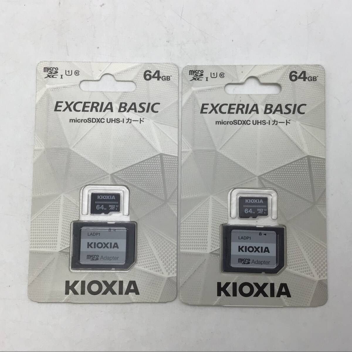 #7303 新品未開封 KIOXIA キオクシア EXCERIA BASIC 64GB 2個セット マイクロSDカード アダプター付 Class10 UHS-I KCA-MC064GS拍卖