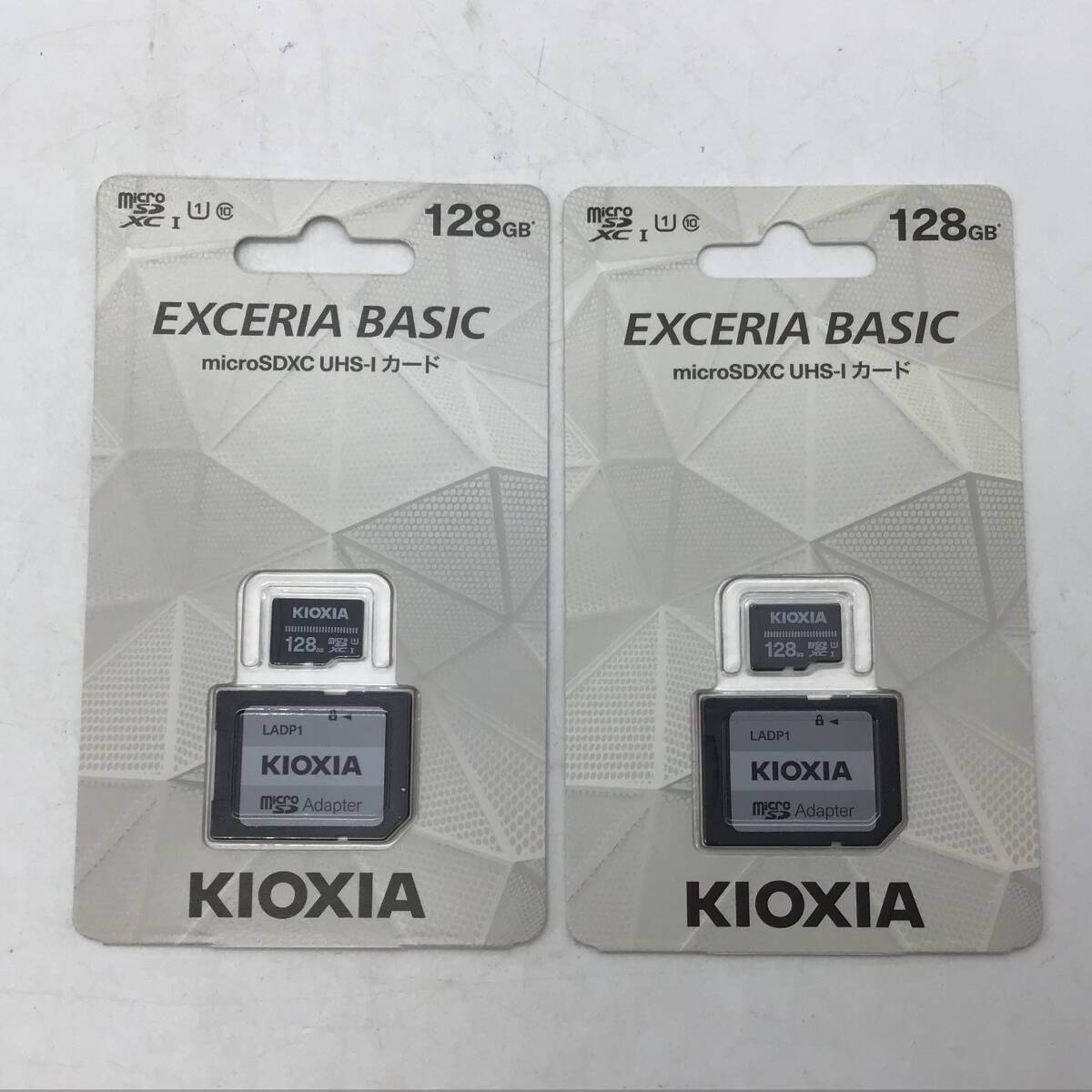 #7305 新品未開封 KIOXIA キオクシア EXCERIA BASIC 128GB micro SDXC UHS-Iカード マイクロSDカード KCA-MC128GS 2個セット アダプター付拍卖