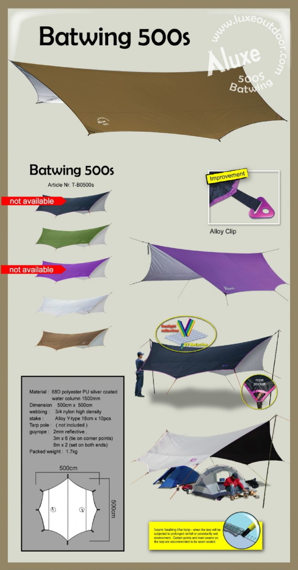 Luxe Outdoor、バットウィング、500s、フォレスト、ヘキサゴンタープ、シルバーコーティング、難燃加工拍卖